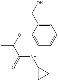 N-cyclopropyl-2-[2-(hydroxymethyl)phenoxy]propanamide Struktur