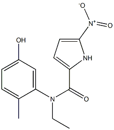 N-ethyl-N-(5-hydroxy-2-methylphenyl)-5-nitro-1H-pyrrole-2-carboxamide Struktur