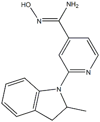 N'-hydroxy-2-(2-methyl-2,3-dihydro-1H-indol-1-yl)pyridine-4-carboximidamide Struktur