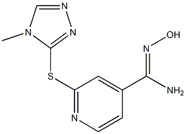 N'-hydroxy-2-[(4-methyl-4H-1,2,4-triazol-3-yl)sulfanyl]pyridine-4-carboximidamide Struktur