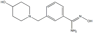 N'-hydroxy-3-[(4-hydroxypiperidin-1-yl)methyl]benzenecarboximidamide Struktur