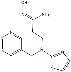 N'-hydroxy-3-[(pyridin-3-ylmethyl)(1,3-thiazol-2-yl)amino]propanimidamide Struktur