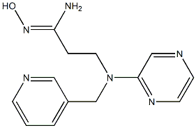 N'-hydroxy-3-[pyrazin-2-yl(pyridin-3-ylmethyl)amino]propanimidamide Struktur