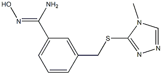 N'-hydroxy-3-{[(4-methyl-4H-1,2,4-triazol-3-yl)sulfanyl]methyl}benzene-1-carboximidamide Struktur