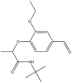 N-tert-butyl-2-(2-ethoxy-4-formylphenoxy)propanamide Struktur