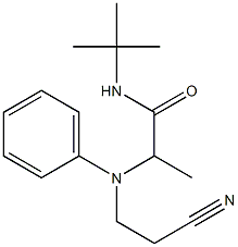 N-tert-butyl-2-[(2-cyanoethyl)(phenyl)amino]propanamide Struktur