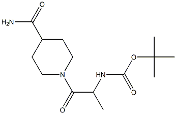 tert-butyl 2-[4-(aminocarbonyl)piperidin-1-yl]-1-methyl-2-oxoethylcarbamate Struktur