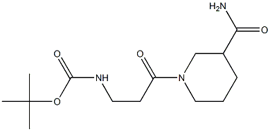 tert-butyl 3-[3-(aminocarbonyl)piperidin-1-yl]-3-oxopropylcarbamate Struktur