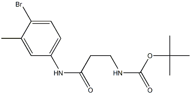 tert-butyl N-{2-[(4-bromo-3-methylphenyl)carbamoyl]ethyl}carbamate Struktur