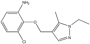 Benzenamine,  3-chloro-2-[(1-ethyl-5-methyl-1H-pyrazol-4-yl)methoxy]- Struktur