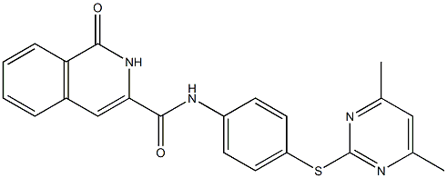 3-Isoquinolinecarboxamide,  N-[4-[(4,6-dimethyl-2-pyrimidinyl)thio]phenyl]-1,2-dihydro-1-oxo- Struktur