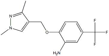 Benzenamine,  2-[(1,3-dimethyl-1H-pyrazol-4-yl)methoxy]-5-(trifluoromethyl)- Struktur