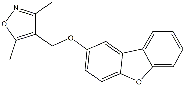 Isoxazole,  4-[(2-dibenzofuranyloxy)methyl]-3,5-dimethyl- Struktur