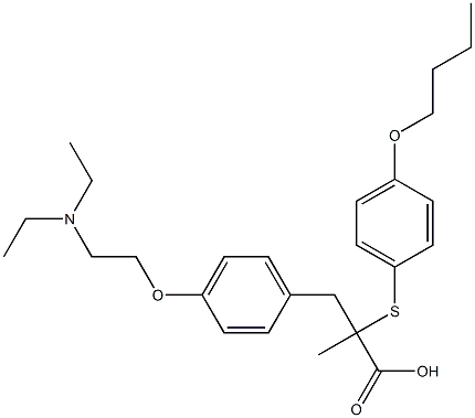 2-(4-BUTOXYPHENYLTHIO)-3-(4-(2-(DIETHYLAMINO)ETHOXY)PHENYL)-2-METHYLPROPANOIC ACID Struktur