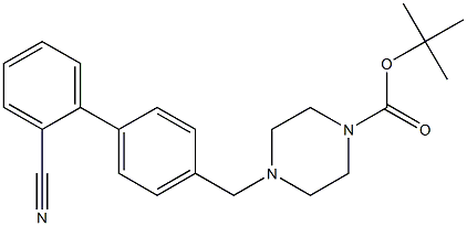 4-(2'-Cyano-biphenyl-4-ylmethyl)-piperazine-1-carboxylic acid tert-butyl ester Struktur