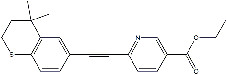 ethyl 6-((4,4-dimethylthiochroman-6-yl)ethynyl)nicotinate Struktur