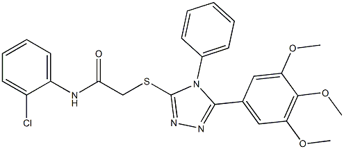 N-(2-chlorophenyl)-2-{[4-phenyl-5-(3,4,5-trimethoxyphenyl)-4H-1,2,4-triazol-3-yl]sulfanyl}acetamide Struktur