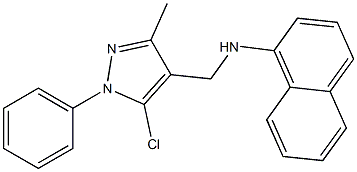 N-[(5-chloro-3-methyl-1-phenyl-1H-pyrazol-4-yl)methyl]naphthalen-1-amine Struktur