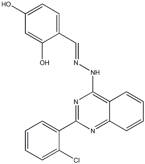 2,4-dihydroxybenzaldehyde [2-(2-chlorophenyl)-4-quinazolinyl]hydrazone Struktur