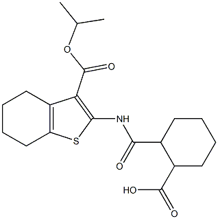 2-({[3-(isopropoxycarbonyl)-4,5,6,7-tetrahydro-1-benzothien-2-yl]amino}carbonyl)cyclohexanecarboxylic acid Struktur