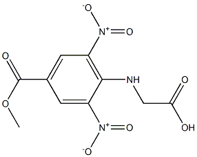 [2,6-bisnitro-4-(methoxycarbonyl)anilino]acetic acid Struktur