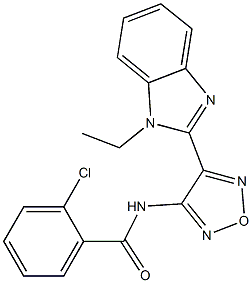 2-chloro-N-[4-(1-ethyl-1H-benzimidazol-2-yl)-1,2,5-oxadiazol-3-yl]benzamide Struktur