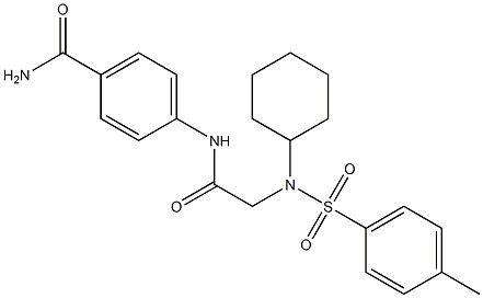 4-[({cyclohexyl[(4-methylphenyl)sulfonyl]amino}acetyl)amino]benzamide Struktur