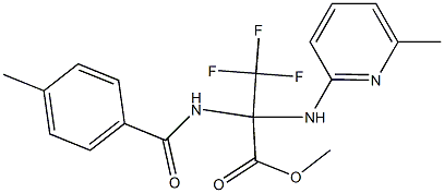 methyl 3,3,3-trifluoro-2-[(4-methylbenzoyl)amino]-2-[(6-methylpyridin-2-yl)amino]propanoate Struktur