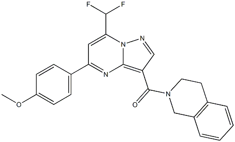 4-[7-(difluoromethyl)-3-(3,4-dihydro-2(1H)-isoquinolinylcarbonyl)pyrazolo[1,5-a]pyrimidin-5-yl]phenyl methyl ether Struktur