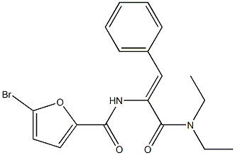 5-bromo-N-{1-[(diethylamino)carbonyl]-2-phenylvinyl}-2-furamide Struktur