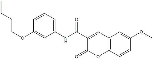 N-(3-butoxyphenyl)-6-methoxy-2-oxo-2H-chromene-3-carboxamide Struktur