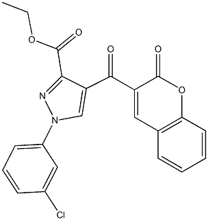 ethyl 1-(3-chlorophenyl)-4-[(2-oxo-2H-chromen-3-yl)carbonyl]-1H-pyrazole-3-carboxylate Struktur