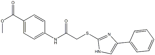 methyl 4-({[(4-phenyl-1H-imidazol-2-yl)sulfanyl]acetyl}amino)benzoate Struktur