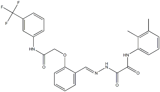 N-(2,3-dimethylphenyl)-2-oxo-2-[2-(2-{2-oxo-2-[3-(trifluoromethyl)anilino]ethoxy}benzylidene)hydrazino]acetamide Struktur