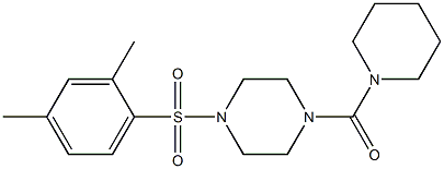 1-[(2,4-dimethylphenyl)sulfonyl]-4-(1-piperidinylcarbonyl)piperazine Struktur