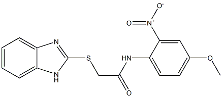 2-(1H-benzimidazol-2-ylsulfanyl)-N-{2-nitro-4-methoxyphenyl}acetamide Struktur