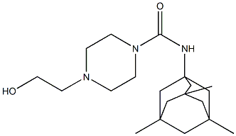 4-(2-hydroxyethyl)-N-(3,5,7-trimethyl-1-adamantyl)-1-piperazinecarboxamide Struktur