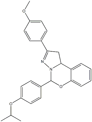 5-(4-isopropoxyphenyl)-2-(4-methoxyphenyl)-1,10b-dihydropyrazolo[1,5-c][1,3]benzoxazine Struktur