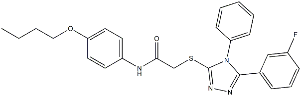 N-(4-butoxyphenyl)-2-{[5-(3-fluorophenyl)-4-phenyl-4H-1,2,4-triazol-3-yl]sulfanyl}acetamide Struktur