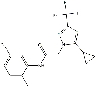 N-(5-chloro-2-methylphenyl)-2-[5-cyclopropyl-3-(trifluoromethyl)-1H-pyrazol-1-yl]acetamide Struktur