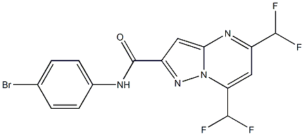 N-(4-bromophenyl)-5,7-bis(difluoromethyl)pyrazolo[1,5-a]pyrimidine-2-carboxamide Struktur