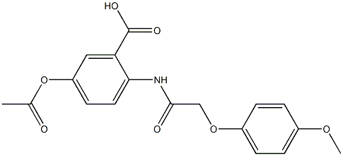 5-(acetyloxy)-2-{[(4-methoxyphenoxy)acetyl]amino}benzoic acid Struktur