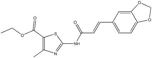 ethyl 2-{[3-(1,3-benzodioxol-5-yl)acryloyl]amino}-4-methyl-1,3-thiazole-5-carboxylate Struktur