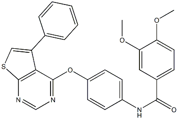 3,4-dimethoxy-N-{4-[(5-phenylthieno[2,3-d]pyrimidin-4-yl)oxy]phenyl}benzamide Struktur