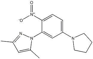 1-[2-nitro-5-(1-pyrrolidinyl)phenyl]-3,5-dimethyl-1H-pyrazole Struktur