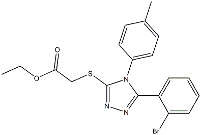 ethyl {[5-(2-bromophenyl)-4-(4-methylphenyl)-4H-1,2,4-triazol-3-yl]sulfanyl}acetate Struktur