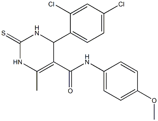 4-(2,4-dichlorophenyl)-N-(4-methoxyphenyl)-6-methyl-2-thioxo-1,2,3,4-tetrahydro-5-pyrimidinecarboxamide Struktur