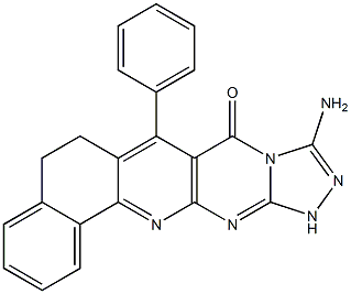 10-amino-7-phenyl-6,12-dihydrobenzo[h][1,2,4]triazolo[4',3':1,2]pyrimido[4,5-b]quinolin-8(5H)-one Struktur