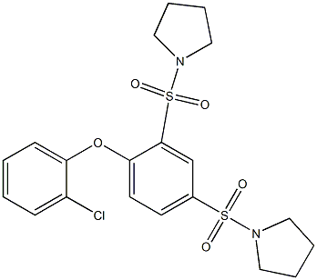 2,4-bis(1-pyrrolidinylsulfonyl)phenyl 2-chlorophenyl ether Struktur