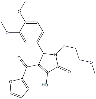 5-(3,4-dimethoxyphenyl)-4-(2-furoyl)-3-hydroxy-1-(3-methoxypropyl)-1,5-dihydro-2H-pyrrol-2-one Struktur